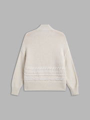Oversized Mockneck Cable Knit Jumper