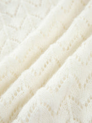 Sheer Wink Eyelet Polo Crop Shirt