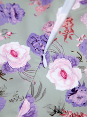 Vintage Floral Slit Midi Dress