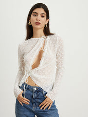 Floral Lace Tied T-Shirt