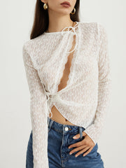 Floral Lace Tied T-Shirt