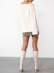 Vanilla Boat Neck Oversized Sweater
