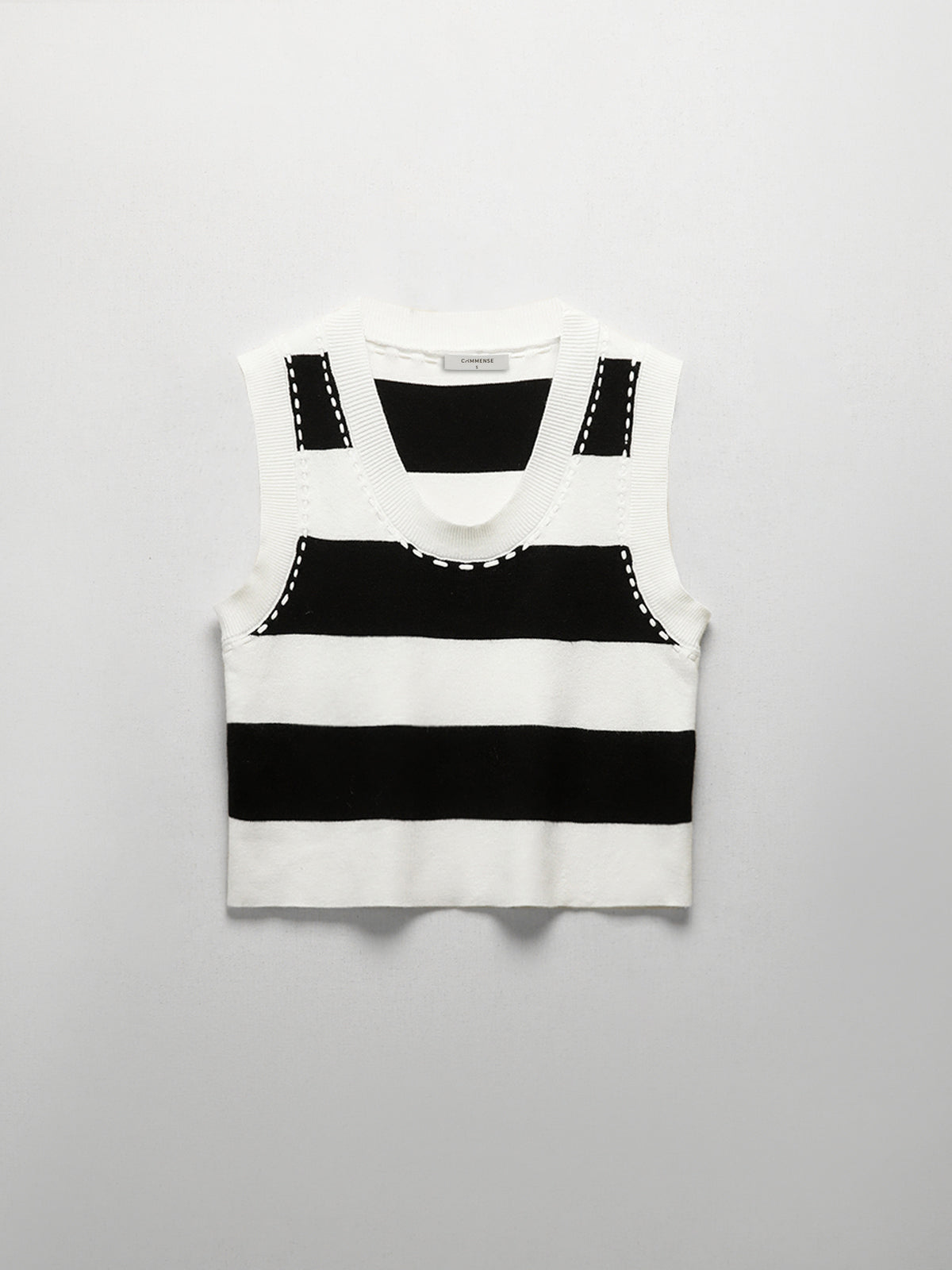 Contrast Stitch Stripe Tank Top