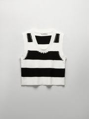 Contrast Stitch Stripe Tank Top