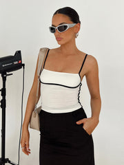 Contrast Trim Streamlined Cami Top