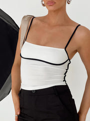 Contrast Trim Streamlined Cami Top