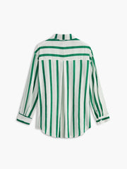 Oversized Cotton & Linen Stripe Shirt