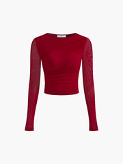 Pleated Jersey T-Shirt