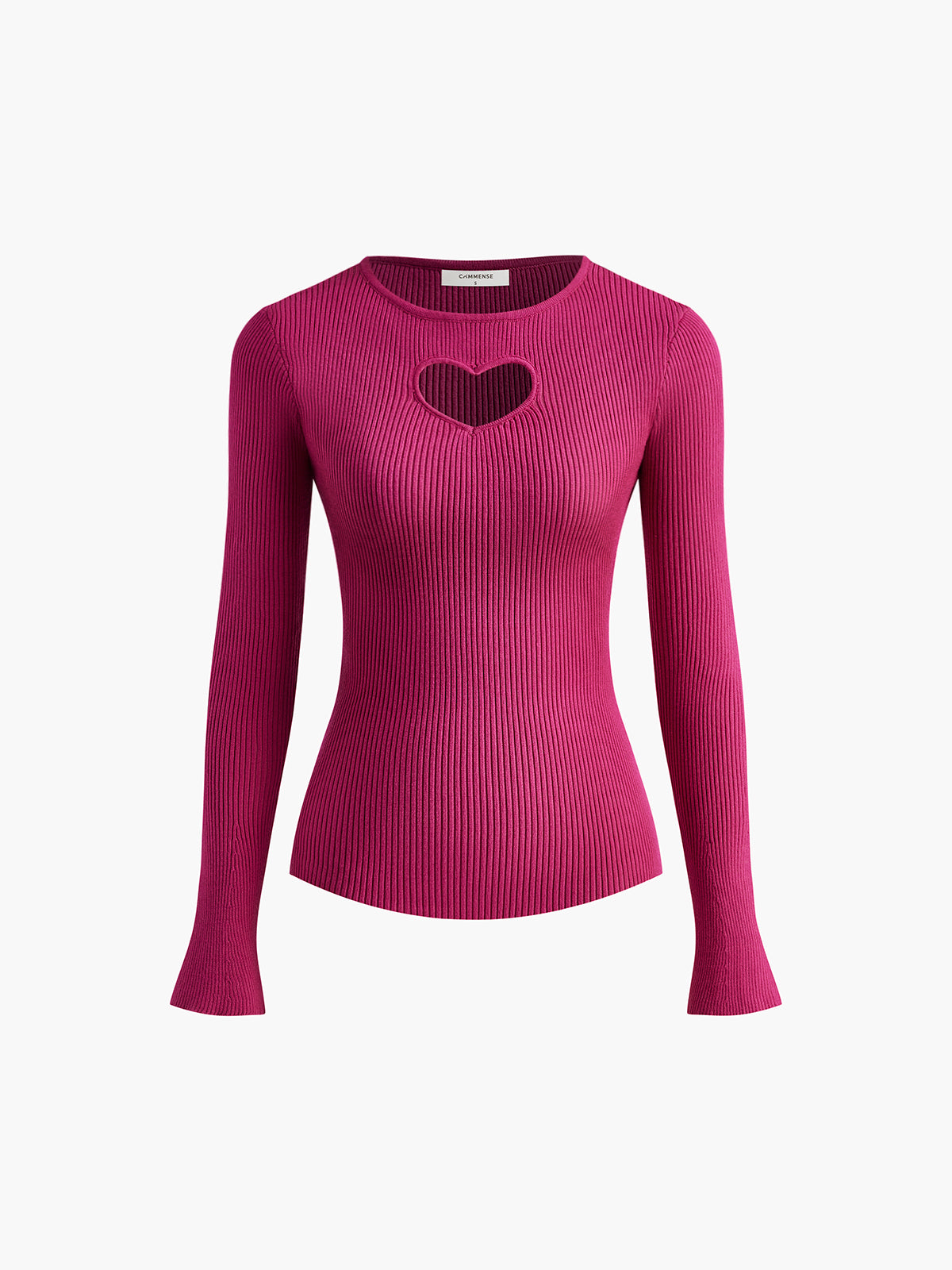 Heart-Shape Cutout Slim Knit Top