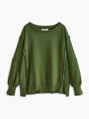 Plain Cotton Split Sweatshirt