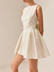 Boat Neck Backless Panel Dress