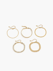 5pcs Rhinestone Snake Chain Bracelet