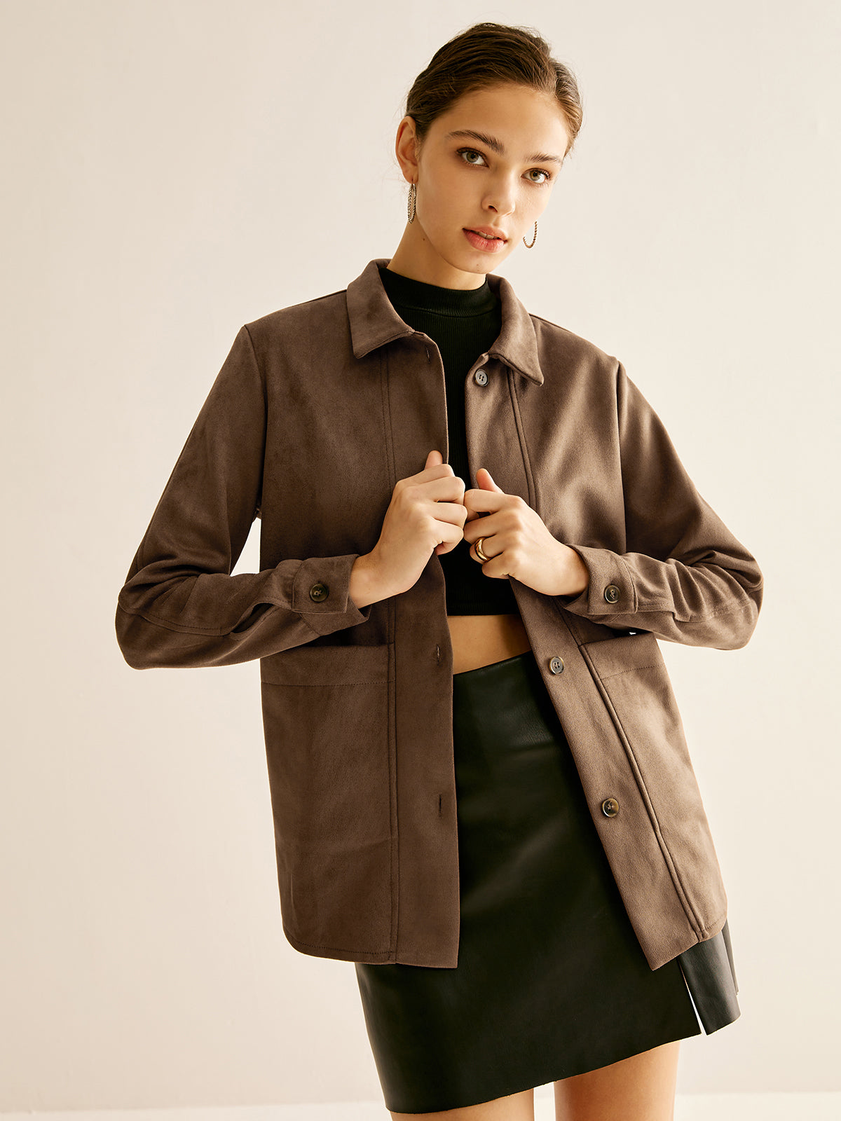 Pockets Suede Effect Polo Shirt