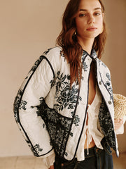 Boheme Printed Piping Cozy Jacket