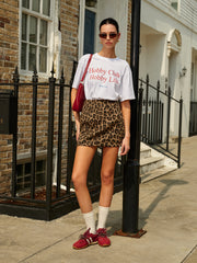 Cotton Letter Printed Short Sleeve T-Shirt