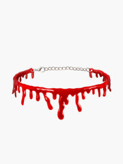 Halloween Imitation Blood Dripping Choker Necklace