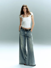 Square Neck Crop Jersey T-Shirt