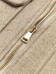 Tweed Lapel Zipper Jacket