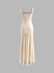 Sheer Chiffon Panel Tank Dress