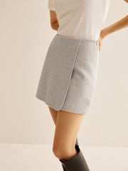 Tweed Side-Zipper Mini Skirt
