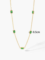 Square Green Zircon Necklace