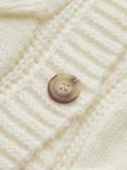 V-Neck Button Mechanism Cable Cardigan