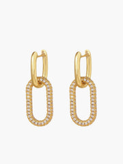 Zircon Hoop Pendant Earrings