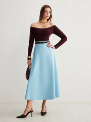 Cold-Shoulder Skinny Sweater