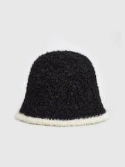 Contrast Trim Plush Bucket Hat