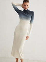 Tie Dye Gradient Slim Long Dress