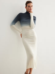 Tie Dye Gradient Slim Long Dress