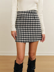 Plaid Tweed Mini Skirt