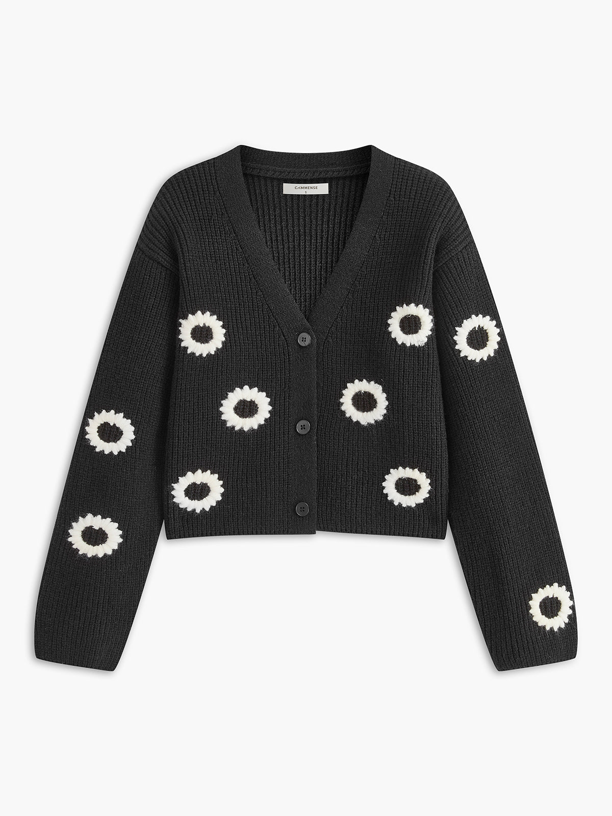 Contrast Binding Button Short Cardigan