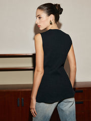 Leisure Button Slim Sweater Vest