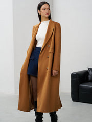 Suede Effect Button Long Blazer