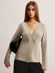 Elegant V-Neck Fit Cardigan