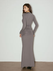 Minimalist Pleated Hip-Covering Dress