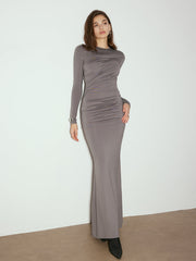 Minimalist Pleated Hip-Covering Dress