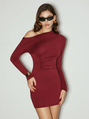 Asymmetrical Hip-Covering Short Dress