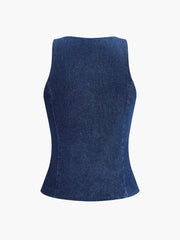 Button Down Denim Vest