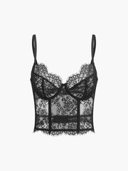 Sheer Lace Crop Corset