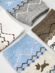 1pr Wool-Blend Puppy-Pattern Socks