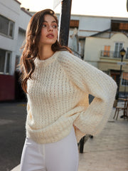 Bow-Decor Purl Shift Sweater