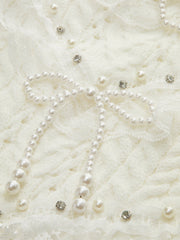 Romance Lace Trim Beaded Sweater