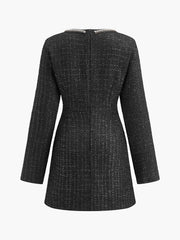 Square Neck Beaded Short Dress