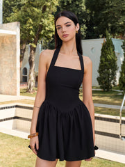 Halter Panel Short Dress