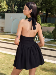 Halter Panel Short Dress