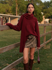 Plain Shift Sweater With Matching Scarf