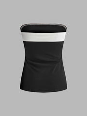 Color Block Split Tube Top