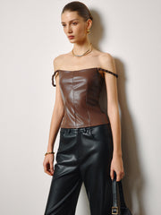 Faux Leather Skinny Cami Top